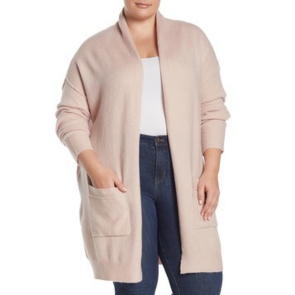 Modern Designer Sweaters - !LAST CHANCE! Mossy Knit Cardi in Pink Cloud 2X